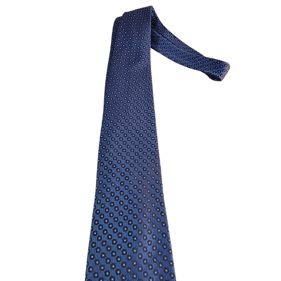 Calvin klein Blue Pola-Dot 100% Silk Men's Tie - Picture 4 of 10